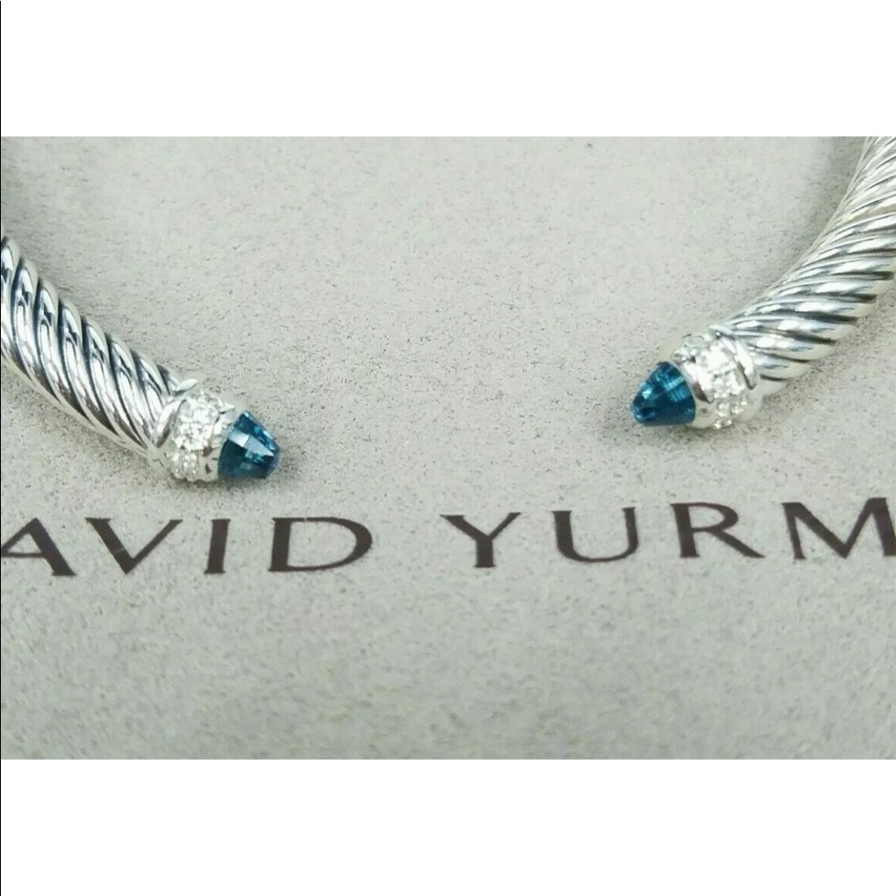 ♥️♥️SOLD♥️♥️DAVID YURMAN 5mm Blue Topaz & Diamonds - Picture 10 of 10